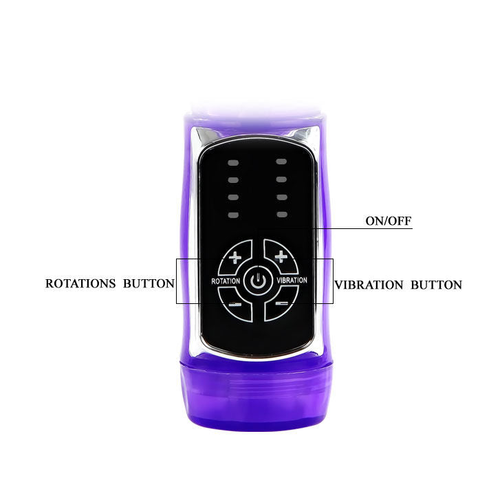 Close-up do Vibrador Rabbit Passion Baron da BAILE, mostrando o design ergonómico, estimulador clitoriano e material suave de silicone.