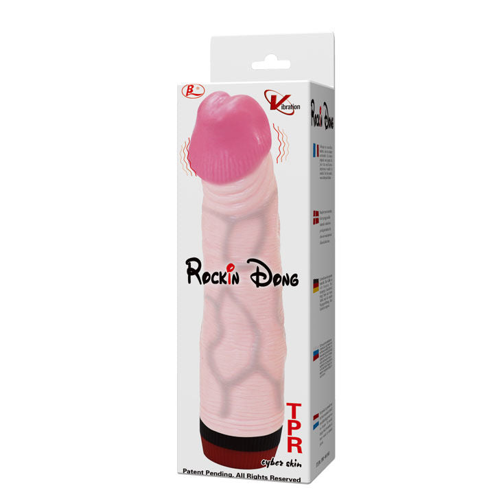 Close-up do vibrador realista BAILE Rockin Dong com vibração multivelocidade.