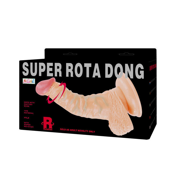 Close-up do Vibrador Realista Rotativo BAILE Super Rota Dong com Ventosa