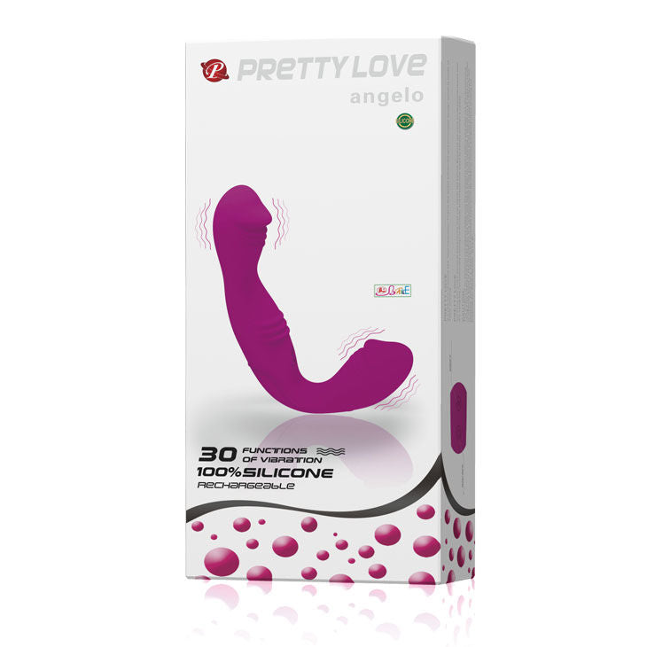 PRETTY LOVE Angelo Arnês Vibratório Recarregável Lila em silicone médico.