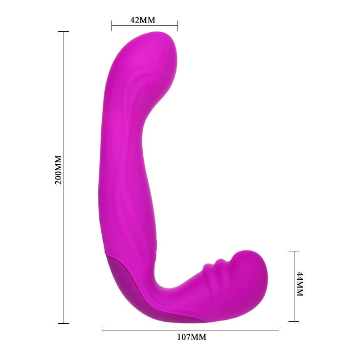 Arnês dildo vibratório Pretty Love Beau Lilac com design ergonómico e sem alças