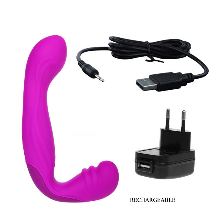 Arnês dildo vibratório Pretty Love Beau Lilac com design ergonómico e sem alças
