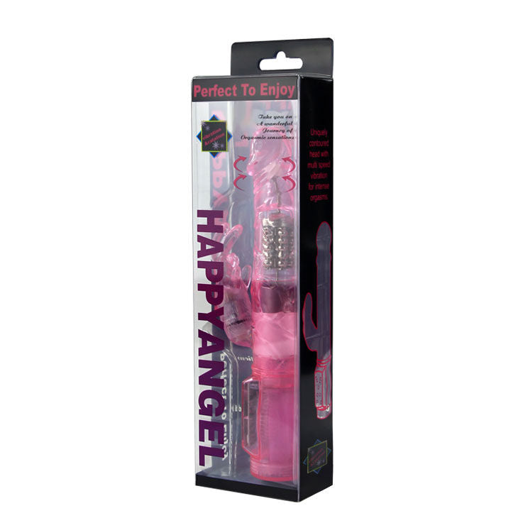 Close-up do BAILE Mini Vibrador Coelho Rotador Dupla Estimulação Rosa, mostrando detalhes e textura.