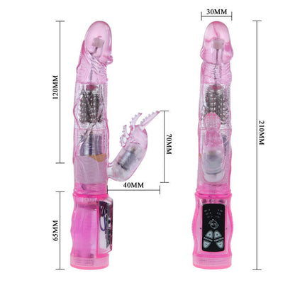 Close-up of the BAILE Mini Vibrador Coelhinho Dupla Estimulação Lilac, showing its soft gel texture and dual stimulation design.