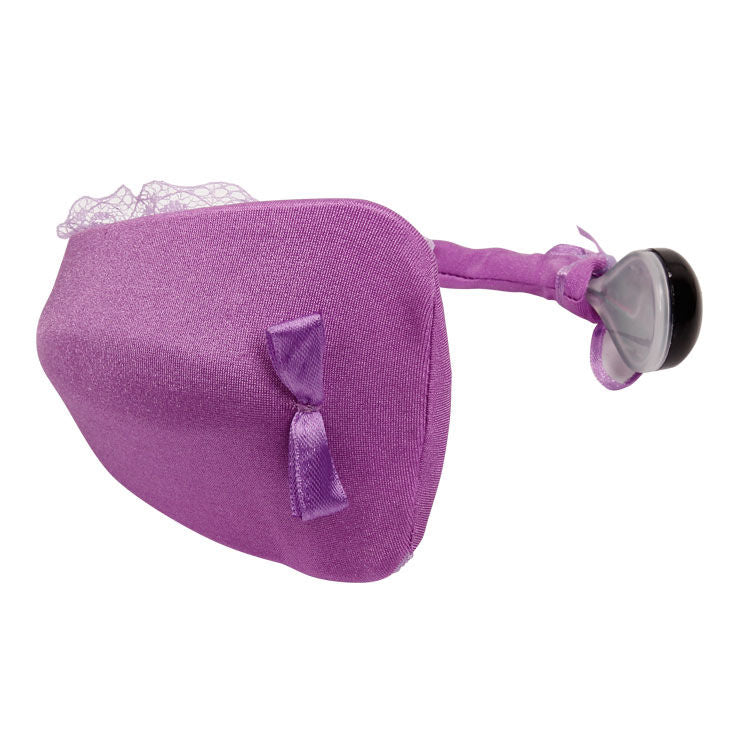 Close-up da Tanga Vibratória BAILE com Controle Remoto, destacando o design discreto e o vibrador.