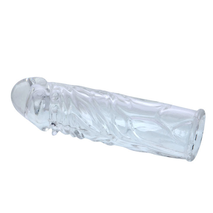 Capa para Pénis BAILE em Silicone Estimulante Rosa 13cm, mostrando textura e flexibilidade