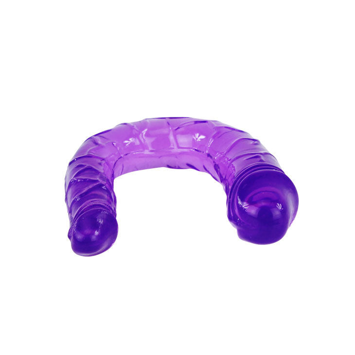 Imagem do Dildo Duplo de Geléia Flexível BAILE LILS, mostrando seu material maleável e formato para dupla penetração.