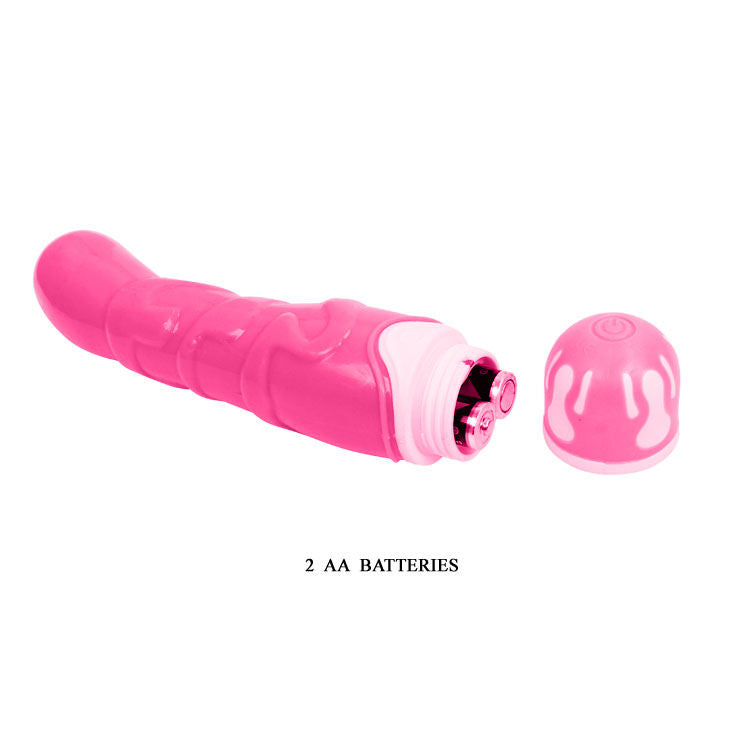 Close-up do Vibrador Dildo Realista Rosa BAILE 21.8 CM mostrando sua textura suave e formato ergonômico.