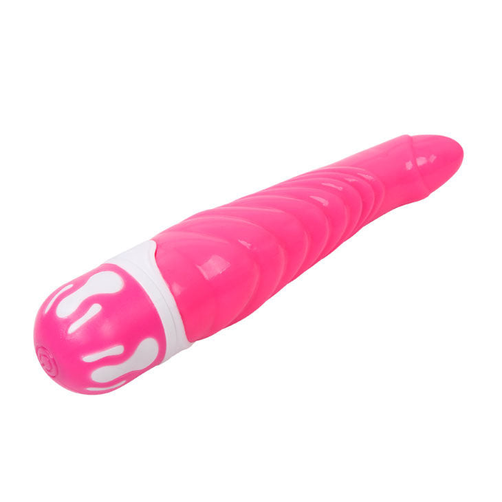 Close-up of the BAILE Vibrador Realista Rosa Ponto G 21.8 CM showing its realistic texture and features.