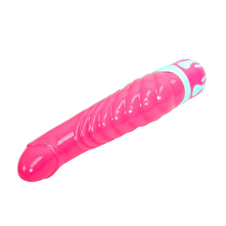Close-up of the BAILE Vibrador Realista Rosa Ponto G 21.8 CM showing its realistic texture and features.