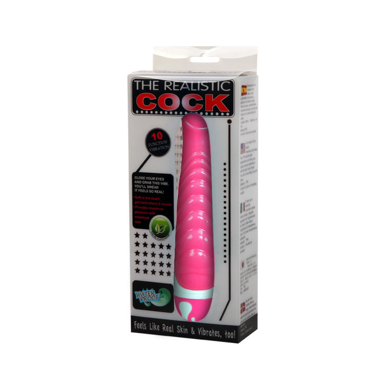 Close-up of the BAILE Vibrador Realista Rosa Ponto G 21.8 CM showing its realistic texture and features.