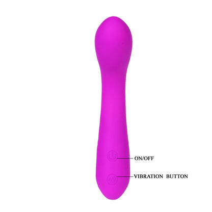 Close-up do Vibrador Massageador PRETTY LOVE Tony Lilac, mostrando sua forma ergonómica e cor vibrante.