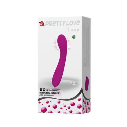 Close-up do Vibrador Massageador PRETTY LOVE Tony Lilac, mostrando sua forma ergonómica e cor vibrante.