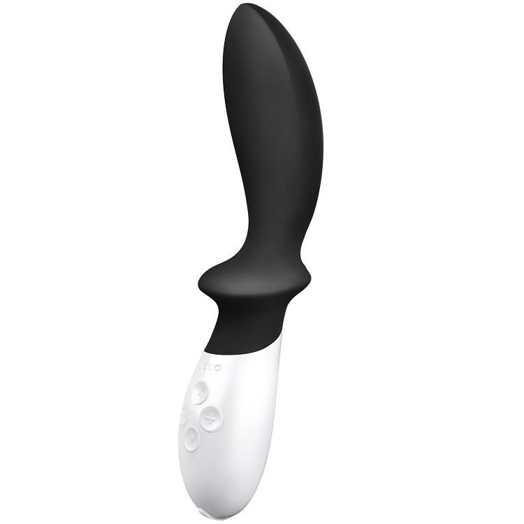 Imagem do LELO Vibrador Prostático Loki Preto, mostrando o design elegante em silicone ultramacio e a porta de carregamento USB.