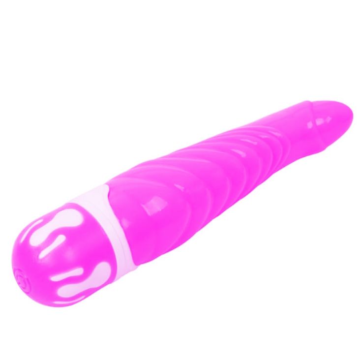 Close-up do Vibrador Realista Baile Lilag-Spot 21.8 cm, destacando o design ergonômico e a textura suave.