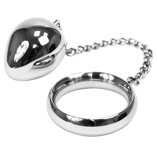 Anel Peniano e Anal METAL HARD 45mm com corrente de aço inoxidável