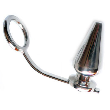 Anel Peniano com Plug Anal METAL HARD em aço cirúrgico para prazer duplo e estimulação intensa.