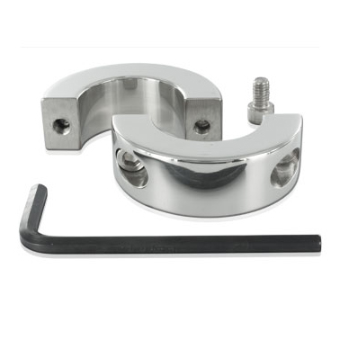 Anel de testículo METAL HARD em aço inoxidável, detalhe do material e design para intensificar o prazer.