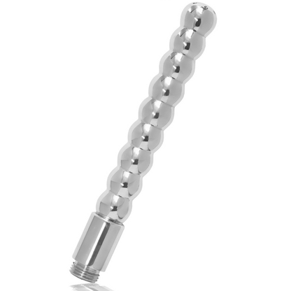 Close-up do Douche Íntimo METAL HARD em aço 18,32cm, destacando o design ergonómico e o material resistente.