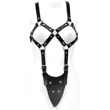 Body de Couro BDSM - Corpo Exposto Mulher