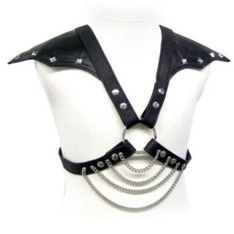 Arnês Body de Couro com Metal e Ombros