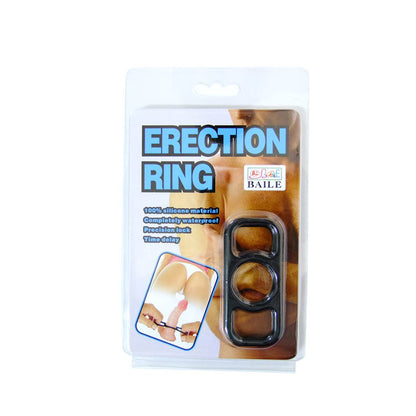 Conjunto de 3 anéis penianos BAILE de silicone, para melhorar a ereção e prolongar o prazer.