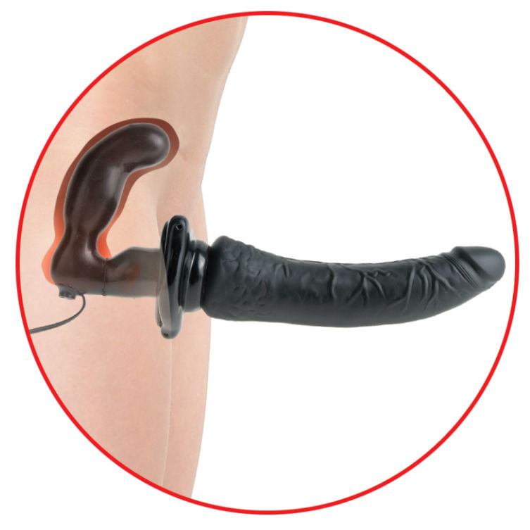 FETISH FANTASY SERIES Deluxe Vibrador Strap-On de Duas Pontas G-Spot com cinto ajustável