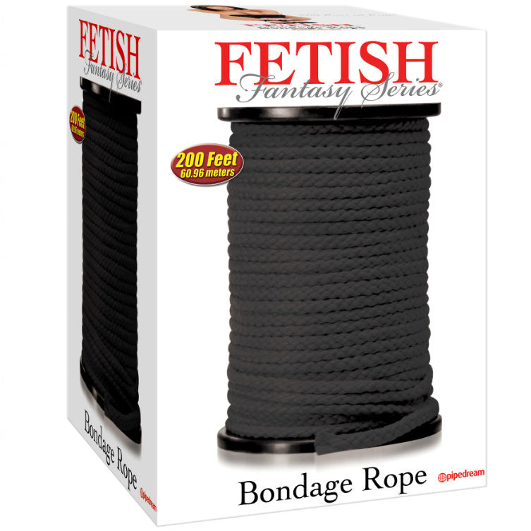 Corda de Bondage FETISH FANTASY SERIES Preta 60,96 Metros de Seda