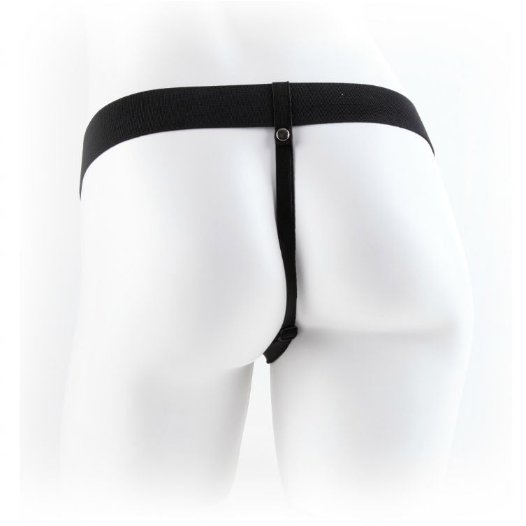 FETISH FANTASY SERIES Strap-On Oco Com Bolas 17,8cm Carne, para aumento peniano e prazer prolongado.
