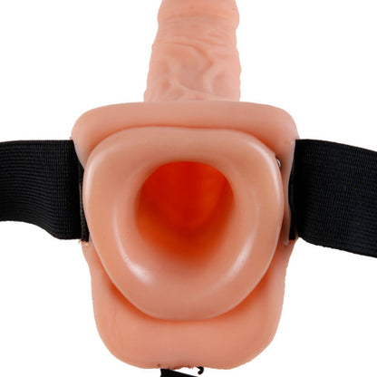 FETISH FANTASY SERIES Strap-On Oco Com Bolas 17,8cm Carne, para aumento peniano e prazer prolongado.