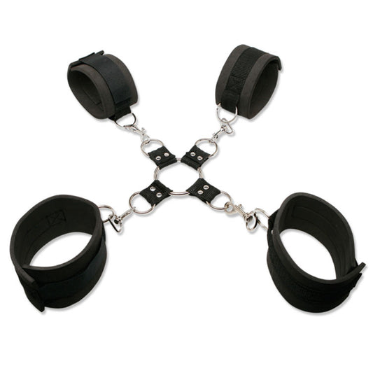 Kit BDSM Extreme Hog-Tie FETISH FANTASY SERIES com algemas de neoprene e máscara