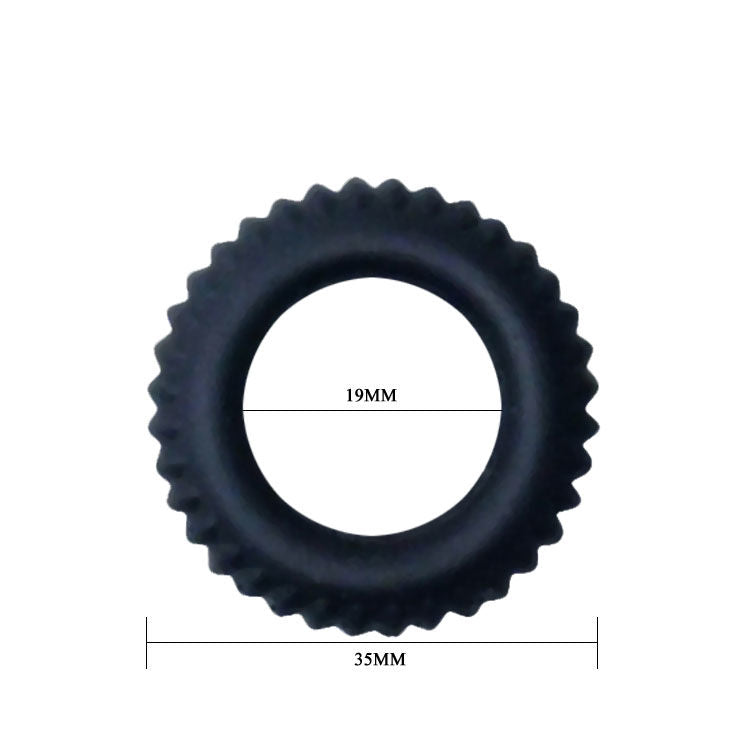 Imagem do Anel Peniano BAILE Titan Preto 1.9 CM, detalhando o material de silicone flexível e sua cor.