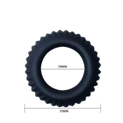 Imagem do Anel Peniano BAILE Titan Preto 1.9 CM, detalhando o material de silicone flexível e sua cor.
