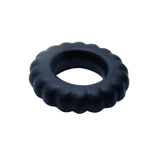 Anel Peniano BAILE Titan Preto 2 cm em silicone flexível para ereções duradouras e prazer intenso.