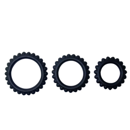 Conjunto Titan 3 Anéis Penianos BAILE Preto em silicone macio para ereção e prazer prolongado