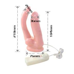 Close-up of the BAILE Dildo Duplo Realista Vibratório showing its texture and features for intense dual pleasure.