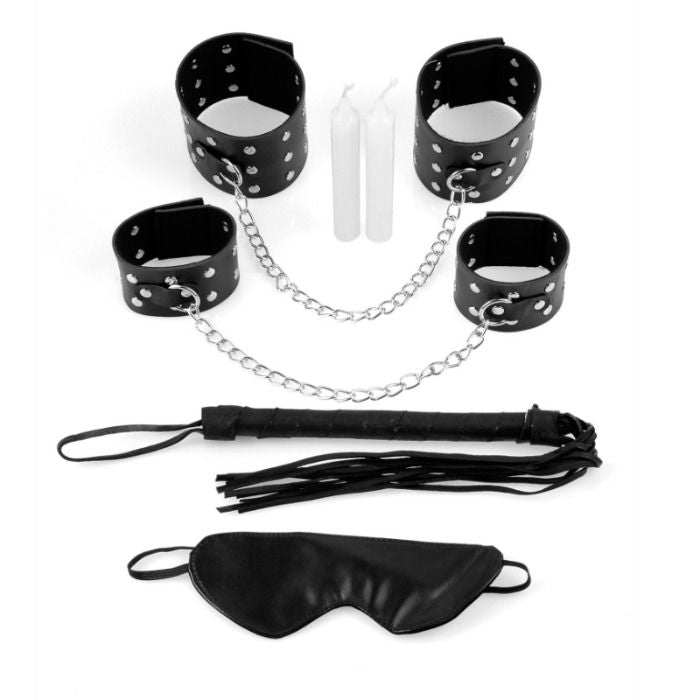Kit de Bondage Chains of Love FETISH FANTASY SERIES com algemas, chicote e máscara