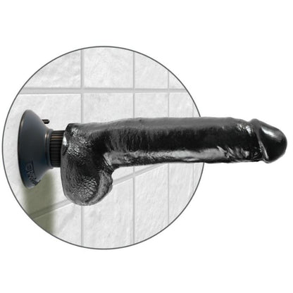 Dildo Vibrante com Testículos 23 cm Preto