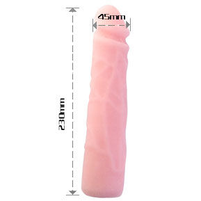 Dildo de Silicone Realístico BAILE com Toque de Pele de 23 CM, ideal para prazer intenso e realista.
