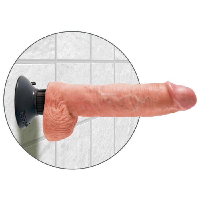 Dildo Vibrante com Testículos 25.5 cm Cor Natural