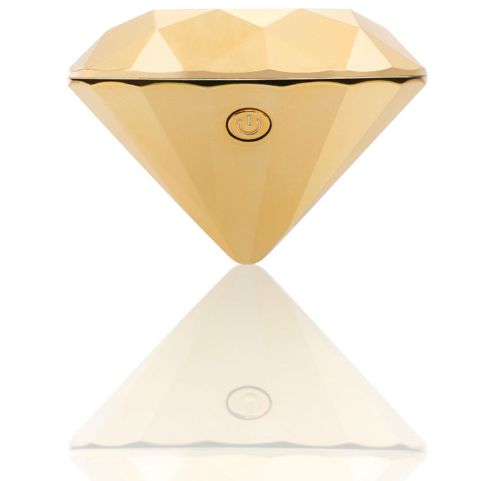 Vibrador clitoriano BIJOUX - INDISCRETS Twenty One Diamante, design ergonómico e cor dourada.