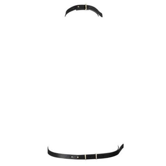 Close-up of the BIJOUX INDISCRETS Arnês Maze Preto Ajustável showcasing its design and adjustable straps.