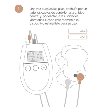 Close-up of the 500 COSMETICS U-Tonic Electroestimulator for muscle toning and firming, showing its compact design.