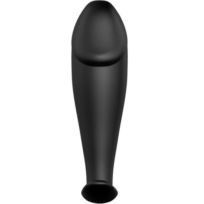 Close-up do PRETTY LOVE Plug Anal Formato Pénis de Silicone Preto, destacando o design anatómico e o material macio.
