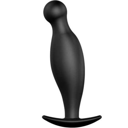 Close-up do Plug Anal de Silicone Ergonômico PRETTY LOVE 11.7 CM Preto, mostrando seu design e material.