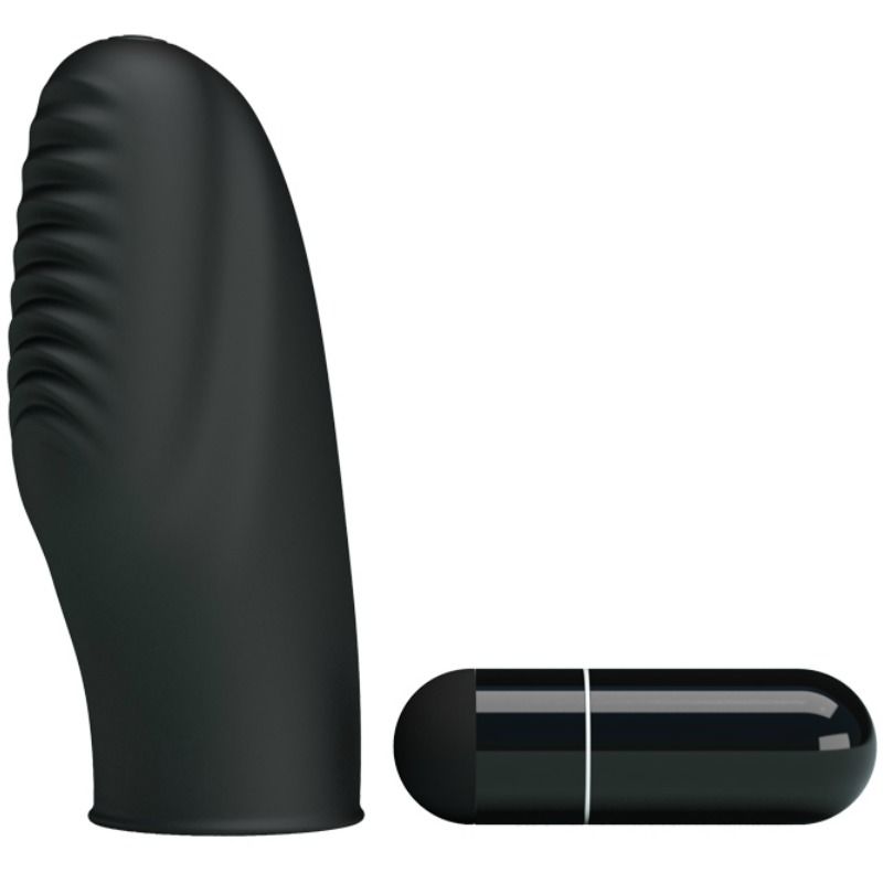 Close-up of the PRETTY LOVE Dedal Vibratório Texturizado Silicone Flirtation, showing its soft texture and compact design.