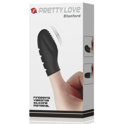 Close-up of the PRETTY LOVE Dedal Vibratório Texturizado Silicone Flirtation, showing its soft texture and compact design.