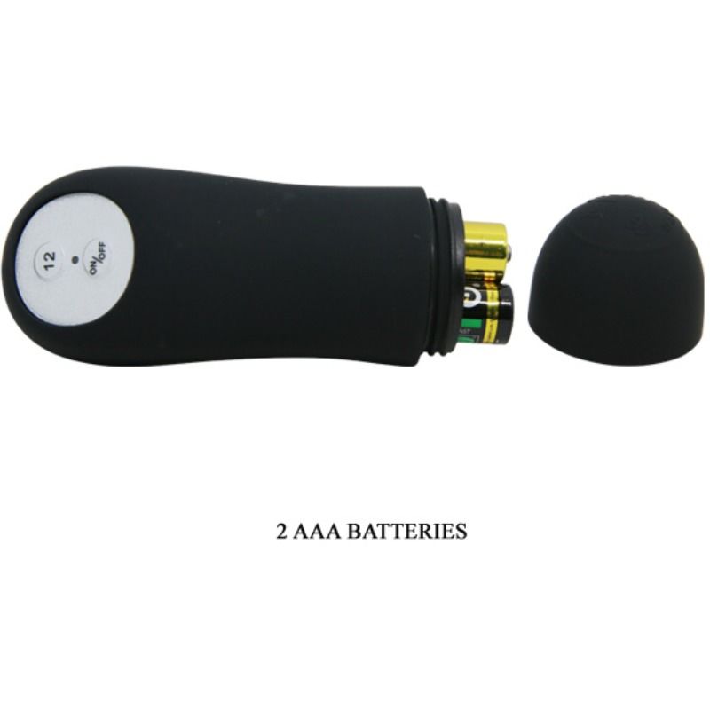 Plug anal vibratório PRETTY LOVE em silicone preto, formato de pénis com controlo remoto.