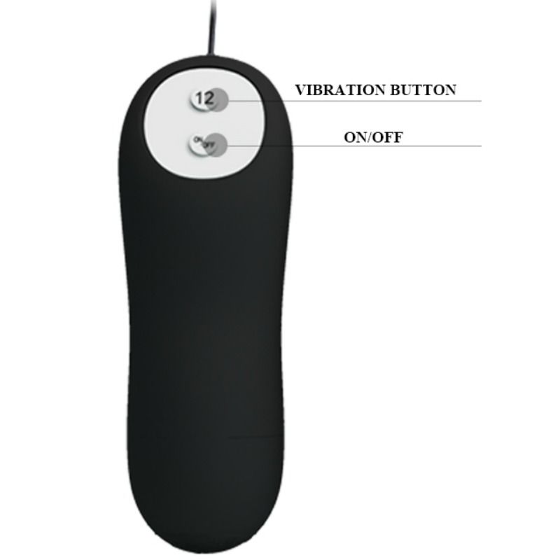 Plug Anal Vibratório PRETTY LOVE Âncora de Silicone Preto com Controle Remoto