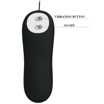Plug Anal Vibratório PRETTY LOVE Âncora de Silicone Preto com Controle Remoto